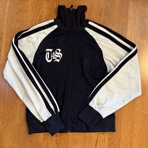 Vintage Adidas Track Jacket Black Zip Up Long Sleeve Women Asian Size Medium